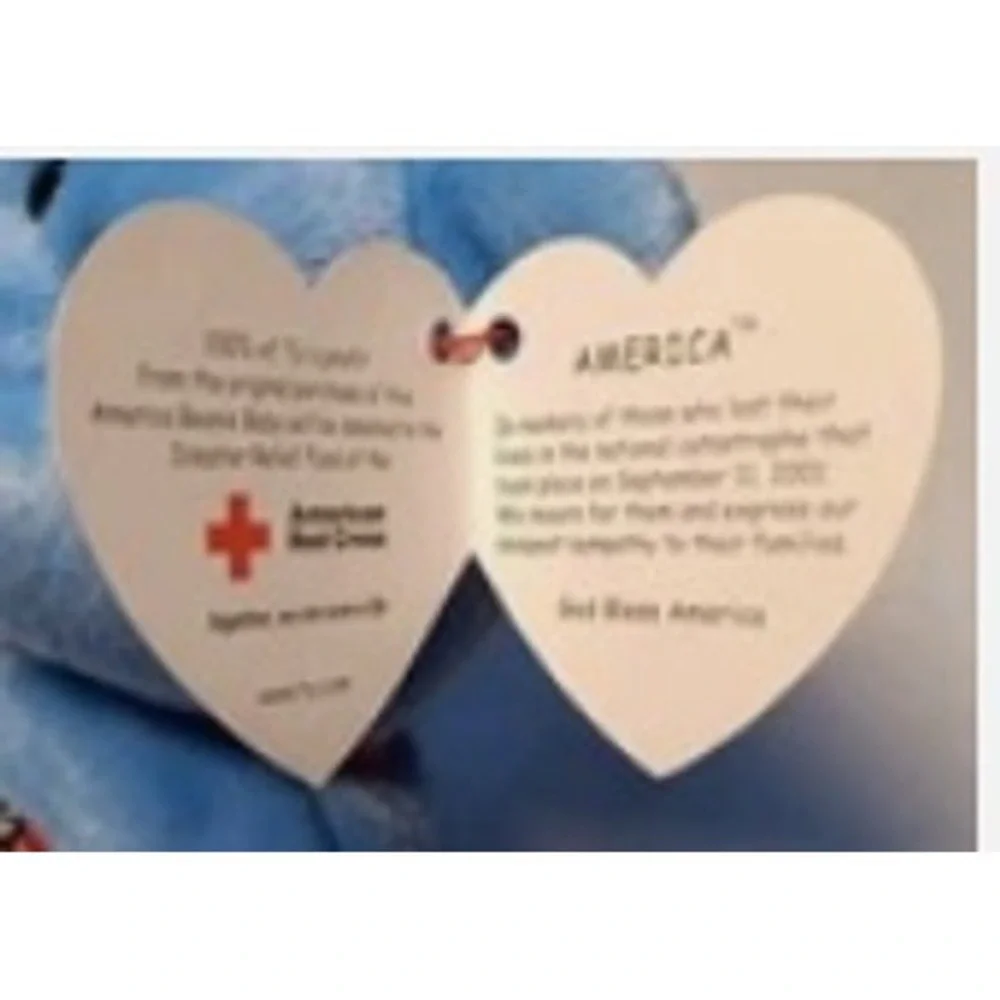 Ty Beanie Baby America‎ the Bear Blue Patriotic 9/11 American Red Cross